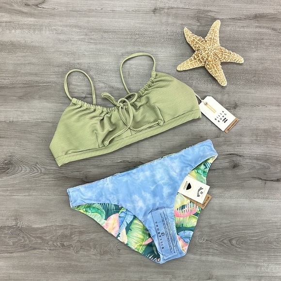 ☀️BILLABONG☀️ TANLINES COCO BRALET RIDES AND TIDES REVALUTION BIKINI SET - Picture 7 of 14